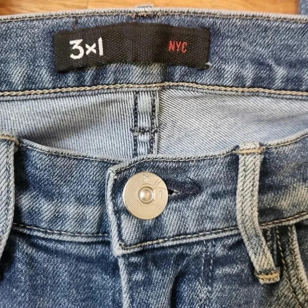 3x1 Made Here High Rise Frayed Hem Jeans in ACE(25) - Picture 7 of 9